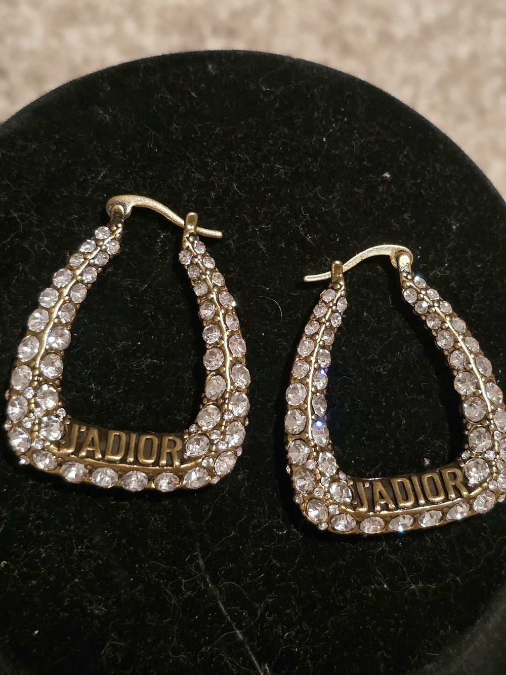 J'Adior Crystal-Embellished Gold Hoop Earrings - Picture 3 of 8